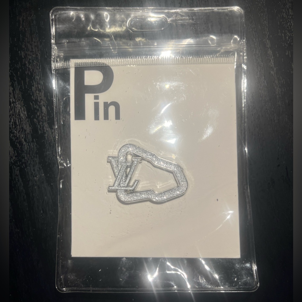 Silver LV Logo Pin